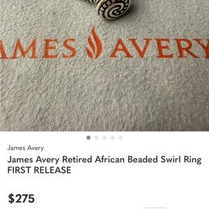 James Avery Silver Beaded Swirl Statement Ring